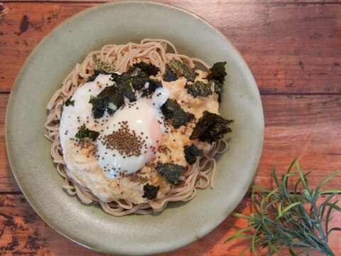 長芋と納豆と海苔のあんかけそば